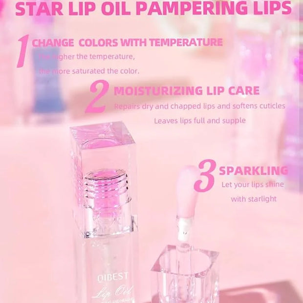 Hydrating Lip Gloss Transparent Lip Care,Magic Color Changing Moisturizing Lip Glow Oil Plumping Glimmer Glow Lipstick, Lo...