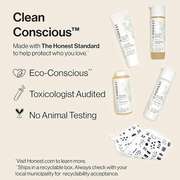 The Honest Company Fragrance Free Bathtime Gift Set | Hypoallergenic Bath Essentials for Sensitive Skin | Shampoo + Body W...