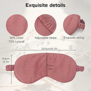 Linen Eye Mask for Girls,Travel Breathable Sleep Mask,Adjustable Strap, Hypoallergenic, Cooling with Travel Bag Gift Packa...