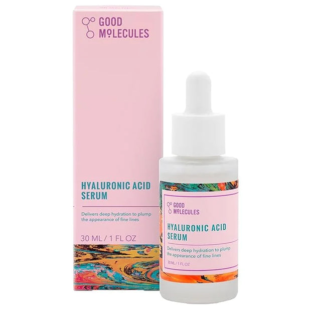 Good Molecules Hyaluronic Acid Serum - Hydrating, Non-greasy formula to Moisturize, Plump - 1% HA, Anti-aging, Water-Based...