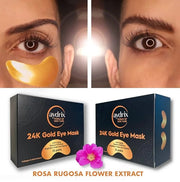 24K Gold Under Eye Mask Treatment - Corrects Puffy Eyes, Dark Circles - Reduces Wrinkles, Fine Lines and Hydrates Your Ski...