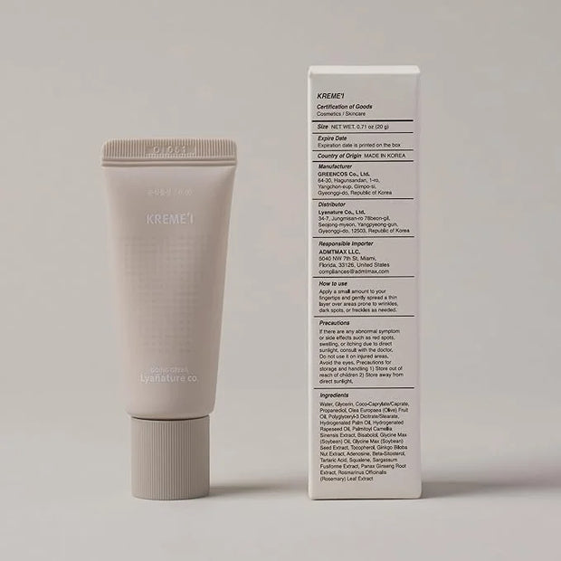 KREME I – Organic Korean Eye Cream, Anti-Aging Treatment for Dark Circles & Fine Lines, Skin Elasticity, Non-Toxic Korean ...