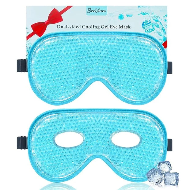 BeeVines Gel Eye Mask, 2 Pack XL Jumbo Size Cooling Ice Masks for Puffy Eyes for Men & Women, Cold & Warm Compress for Pos...