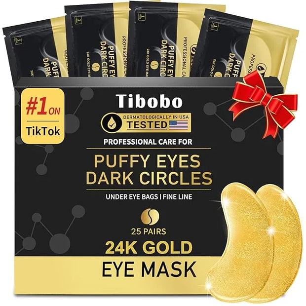 Under Eye Patches (25 Pairs) - 24K Gold Eye Masks Enriched with Abundant Collagen | Diminish Dark Circles and Puffiness | ...
