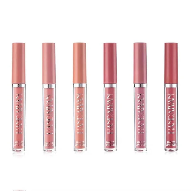 R.Y.M 6 Pcs Red Matte Liquid Stick Set, Natural, Moisturizing, Plumper Lip Gloss Set, Long Lasting for lip color, with bea...