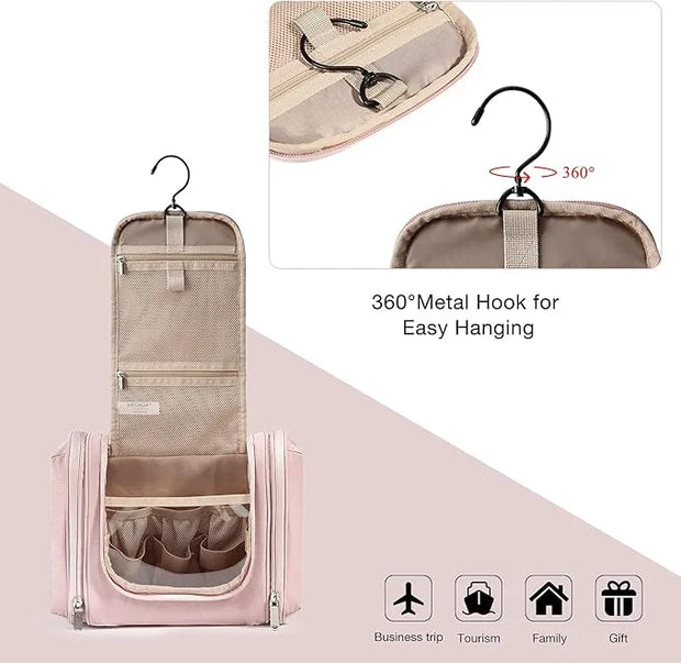 BAGSMART Toiletry Bag for Women, Travel Toiletry Organizer with hanging hook, Water-resistant Cosmetic Makeup Bag Travel O...