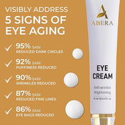 ABERA Natural Repair Eye Cream, Minimizes Under Eye Bags & Puffiness, Reduce Wrinkles, Fine Lines and Dark Circles, 0.5 fl...