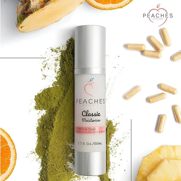 Hydrating Vegan Moisturizer with Vitamin E, Gotu Kola, and Pineapple – Age-Defying Face Cream for All Skin Types – Classic...