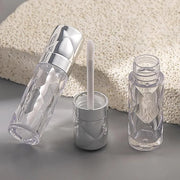 silver Empty lip gloss tubes with wand prismatic Lipgloss tube containers for lip oil packing - Product Image