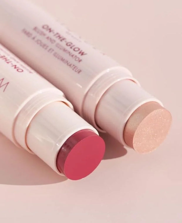 Wander Beauty On-the-Glow Blush and Illuminator - Strawberry Fields/Nude Glow - 7-in-1 Hydrating Cream Blush & Highlightin...