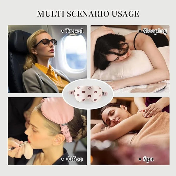 THXSILK Sleep Mask 100% 19 Momme Pure Mulberry Silk Super Smooth Cooling Decorative Sleep Eye Mask Blackout Eye Cover with...