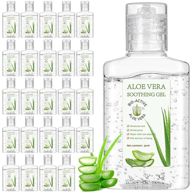 24 Pcs Mini Aloe Vera Gel 1oz Soothing Moisture Aloe Gel Travel Size Aloe Vera Gel Moisturizing Face Skin Aloe Vera Gel Bu...