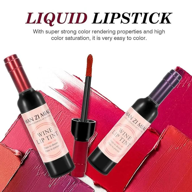 Wine Lip Tint 6 Colors Bottle Lipgloss Stain Waterproof Long Lasting Natural Liquid Lipstick Mini Make Up Gloss Matte Stic...