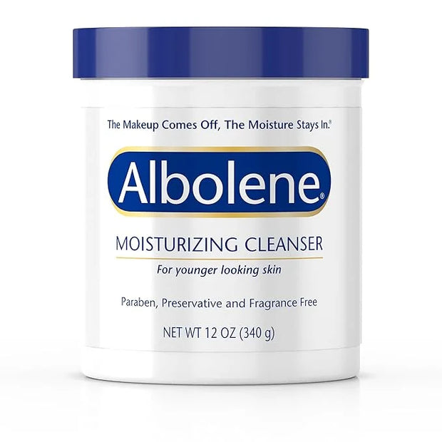 Albolene Face Moisturizer and Makeup Remover, Facial Cleanser and Cleansing Balm, Beta Carotene Fragrance Free Cream, 12 o...