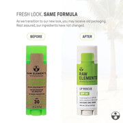 Raw Elements Organic Outdoor Sunscreen Lip Balm Rescue - SPF 30, UVA-UVB Protection, Reef-Safe, Non-Nano Zinc, Water Resis...
