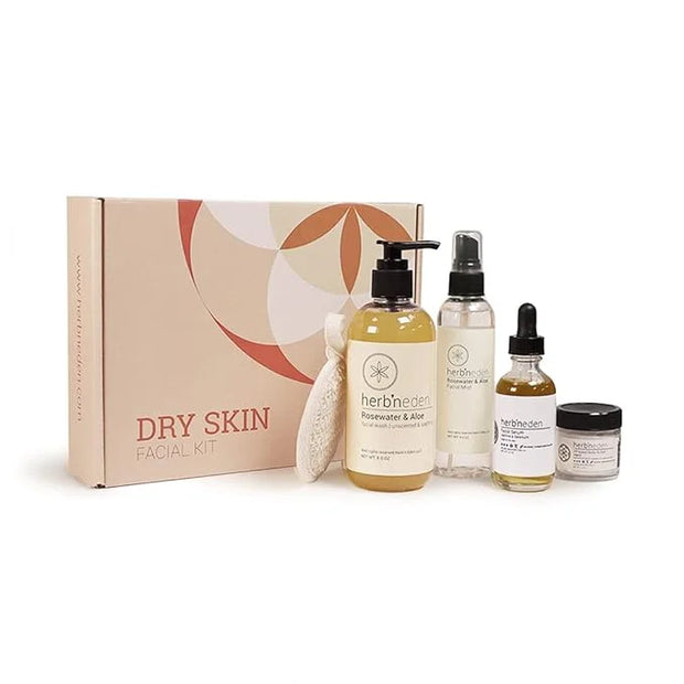 Herb’N Eden - Dry Skin Facial Kit - Cleanse, Mist, Moisturize, & Nourish - Natural Ingredients & Essential Oils - Made in ...