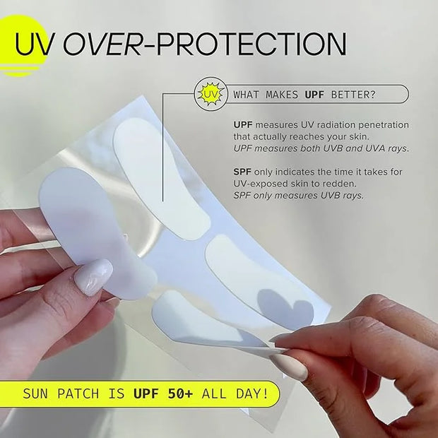 Reusable Under Eye Sunblock Patches, 100% Silicone Sunscreen Under Eye Patches for UV Protection, Face Stickers with UPF 5...