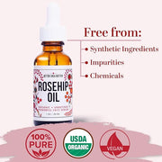 Better Shea Butter Organic Rosehip Oil | Rose hip oil for Face | Face Oil for Gua Sha Massage | Cold Pressed, 100% Pure | ...
