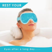 2 PCS Reusable Ice Eye Mask - Hot Cold Therapy Gel Bead for Puffiness, Dark Circles, Bags, Dry Eyes, Headaches, Migraines,...