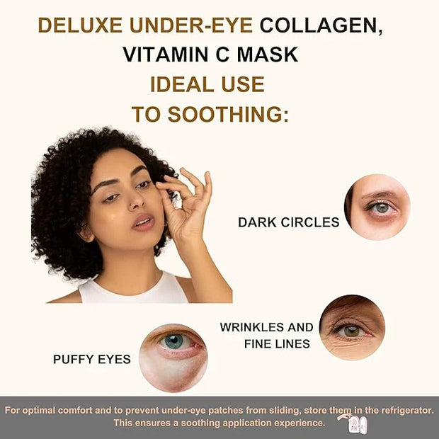 24K Gold Under Eye Patches (20 Pairs) Anti-Aging, Hydrating, Depuffing, Dark Circles, Wrinkles, Collagen & Hyaluronic Acid...