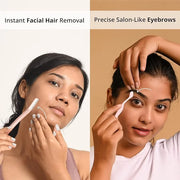 Facial Hair Removal Combo with Face Razor + Eyebrow Razor | Painless & Precision Face Hair Removal | for Eyebrows, Upper L...