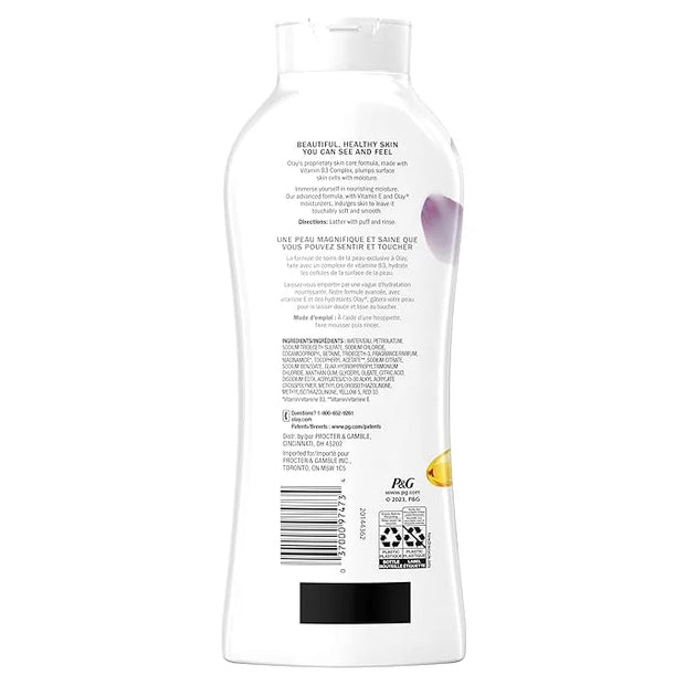 Olay Body Wash for Women, Age Defying with Vitamin E, 24hr Moisturizing, Hydrating & Refreshing, B3 Vitamin Complex, Free ...