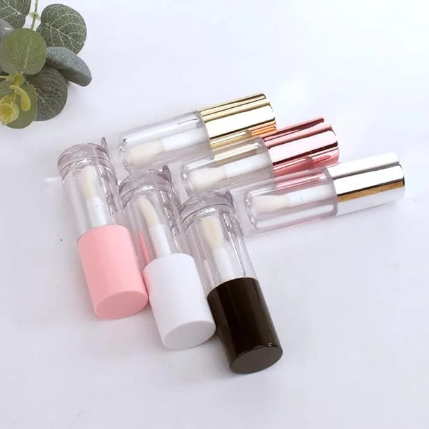 COSIDEA 14pcs Empty 6ml big doe foot wand Chunky lip gloss tubes for DIY lipgloss,Pink round lipgloss containers tubes wit...