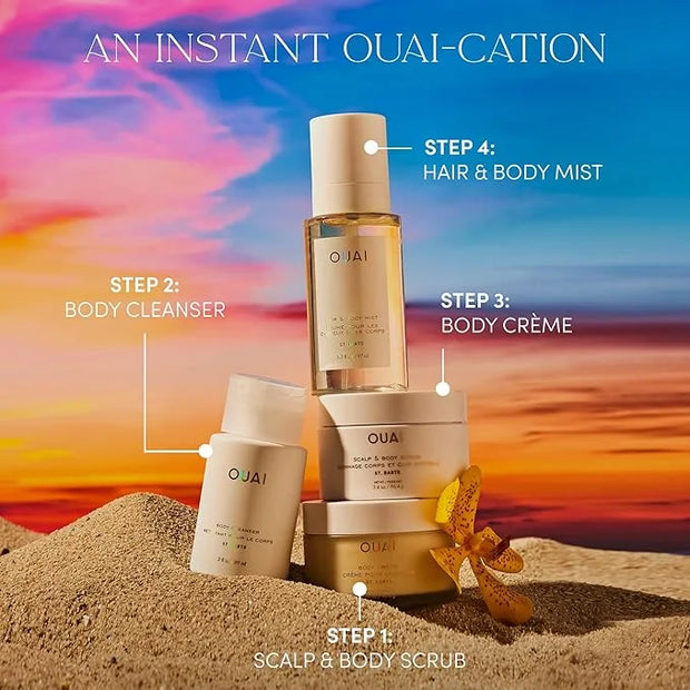 OUAI Body Cleanser, St. Barts Travel Size - Foaming Body Wash with Jojoba Oil & Rosehip Oil to Hydrate, Balance & Soften S...