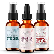 Eva Naturals Facelift in a Bottle - 3-in-1 Anti-Aging Set with Retinol Serum, Vitamin C Serum and Eye Gel - Formulated to ...