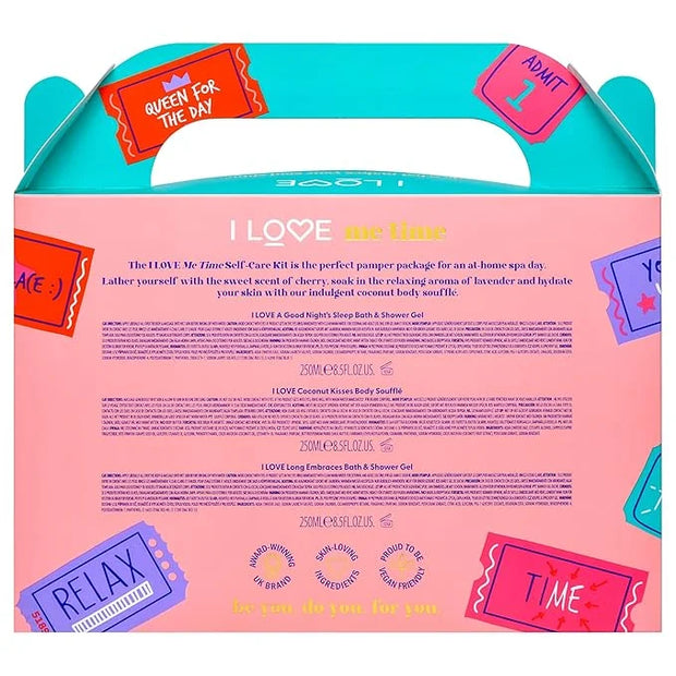 I LOVE Me Time Pamper Pack - Self Care Kit - At Home Spa Kit with Shower Gel and Body Souffle - Cherry, Lavender, and Coco...