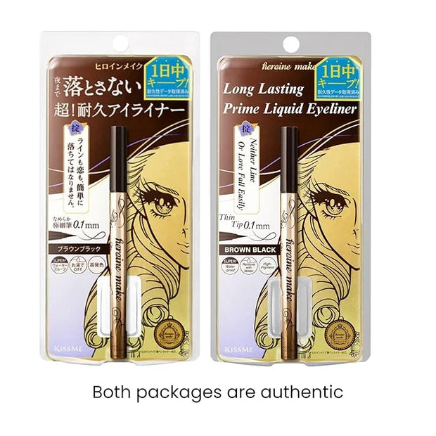 Heroine Make by KISSME Prime Liquid Eyeliner, Super Waterproof, Ultra Fine Tip for Precise Eye Makeup, Stay All Day Long, ...