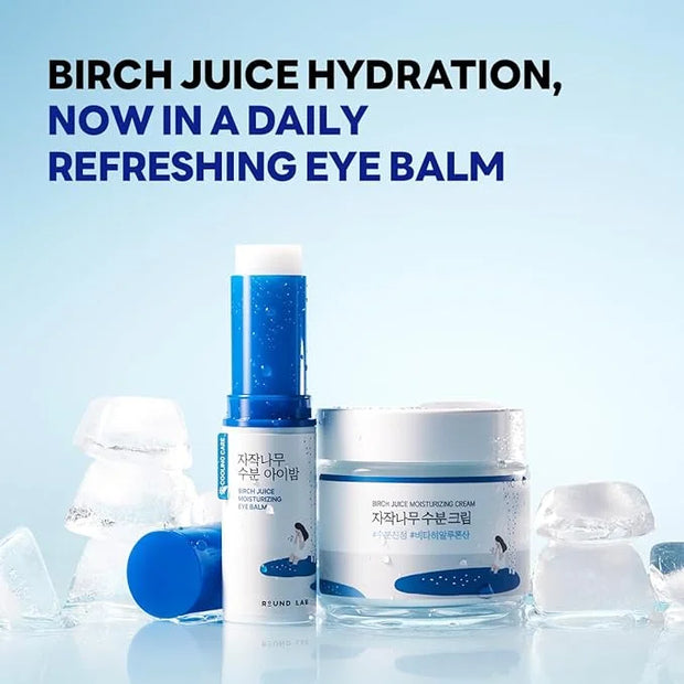ROUND LAB Birch Juice Moisturizing Glow Eye Balm Stick 0.35 oz– Hydrating Multi Balm for Dark Circles, Puffiness | Anti Wr...