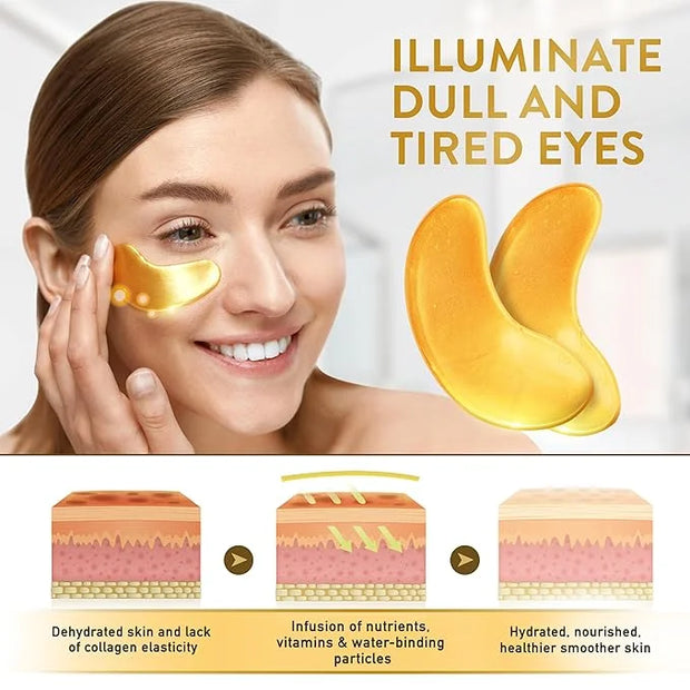 Under Eye Patches (72 Patches) for Puffy Eyes and Dark Circles with Pure Collagen, 24K Gold Eye Gel Pad Masks for Reducing...