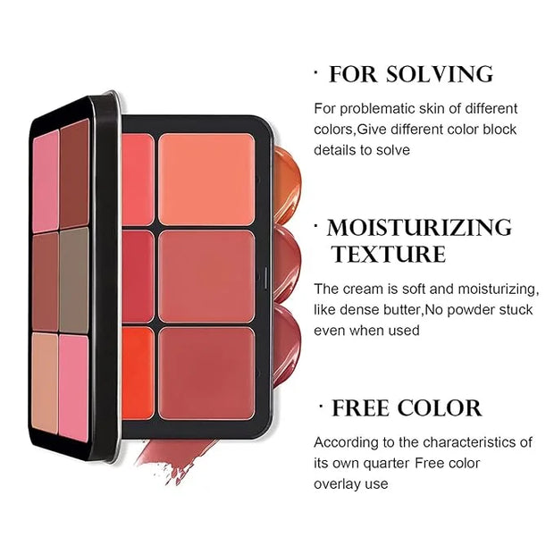 12 Colors Blush Palette,Highlighter Blush Powder Makeup,Long-Wearing,Smudge Proof,Natural-Looking,Blendable Cruelty-Free M...