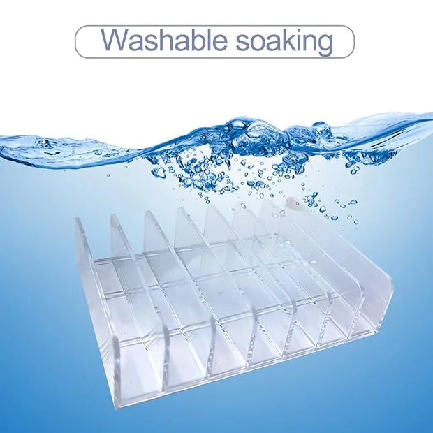 Acrylic Clear Eyeshadow Palette Organizer 7 Sectons Makeup