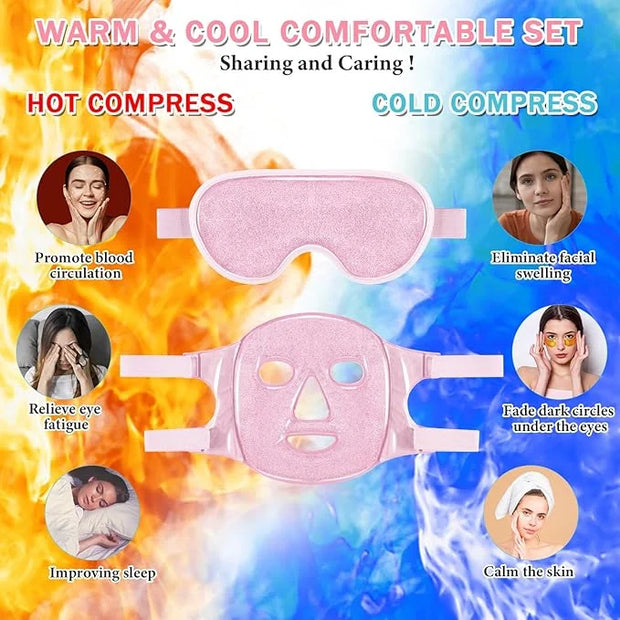 Geyoga Gel Ice Face Eye Mask Cooling Face Eye Masks for Reducing Puffiness, Dark Circles, Redness, Pain Relief, Migraine, ...