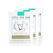 Little Seed Farm Organic Goat’s Milk Soap – 3 Pack of Rosemary Mint Exfoliating Body Bars – Natural, Handmade, Cruelty Fre...
