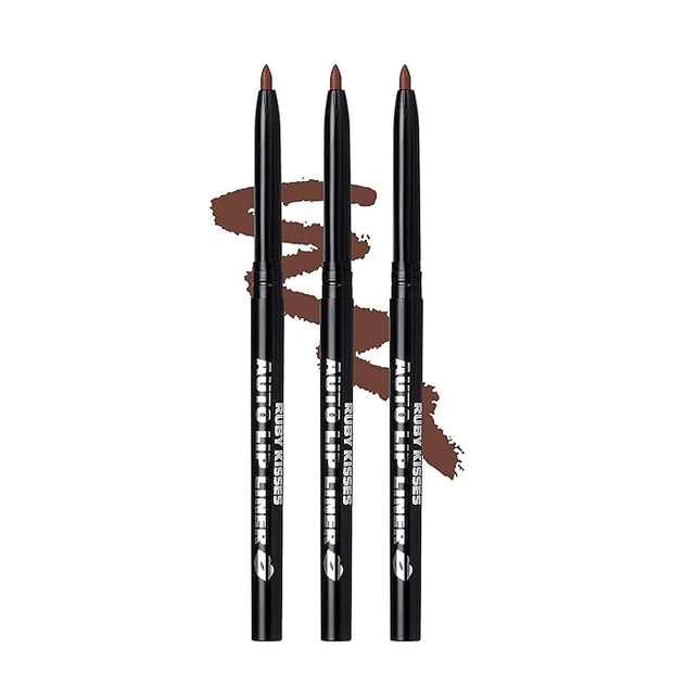 Ruby Kisses Auto Lip Liner Pencil (Brown 3 Pack), Long Lasting & Non-Fading, Smooth Application, Non-Feathering with Rich ...