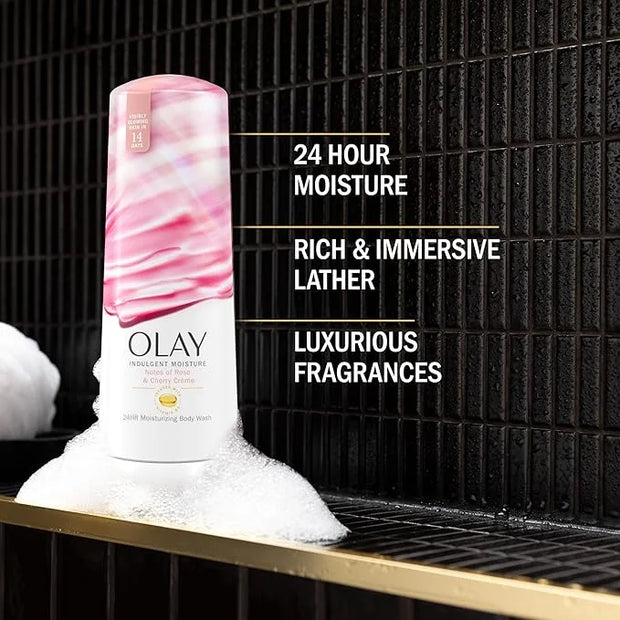 Olay Body Wash for Women, Indulgent Moisture, 24hr Moisturizing & Nourishing Formula, Infused with Vitamin B3 Complex, Lux...