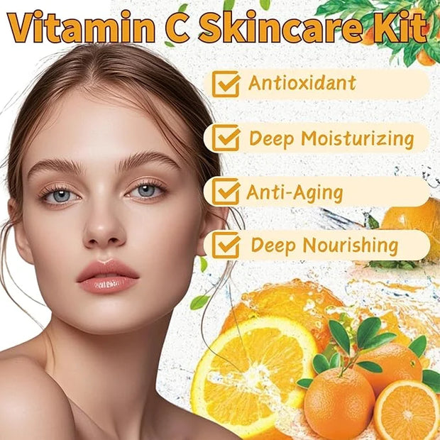Skincare Kit Vitamin C Women Gifts - Skin Care Set Antioxidant - 5PCS Teen Skin Care Kit - Moisturizing Skincare Set - Ski...