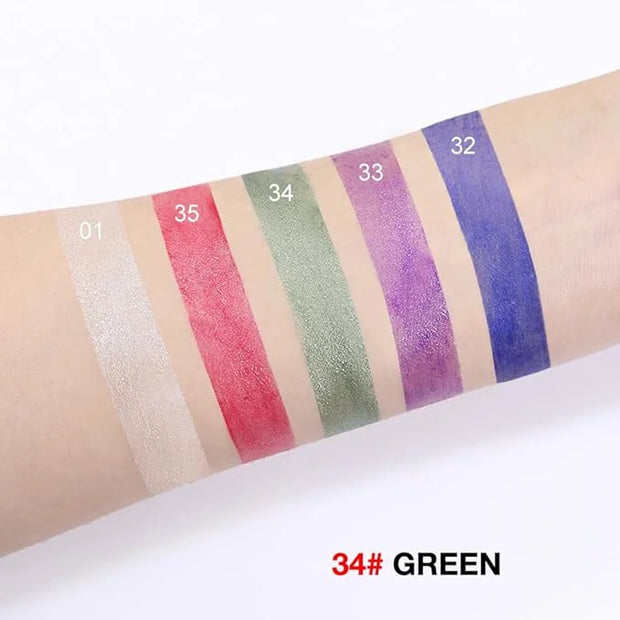 evpct Green Shimmer Cream Eye Shadow Brightener Sticks Set for Eyes, Green Shimmery Matte Pencil Eye shadow Applicator Sti...