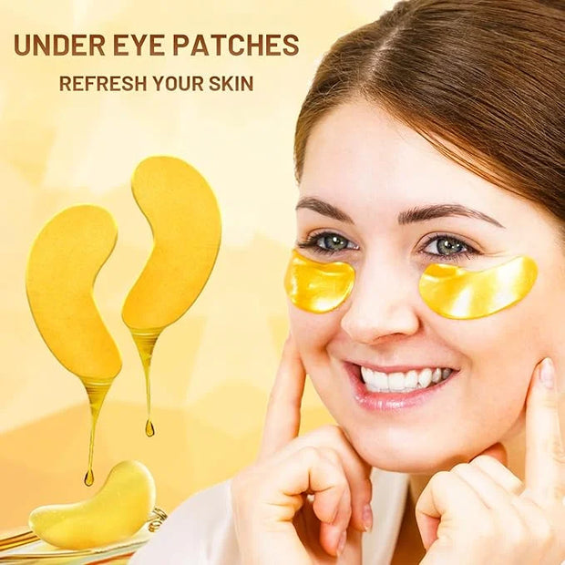 POSTA 24K Gold Eye Mask, 20 Pairs Eye Treatment Mask With Collagen, Under Eye Mask Treatment for Puffy Eyes, Dark Circles ...