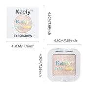 Kaely Pressed Single Eyeshadow Makeup, Sheer White Sparkle Highly Pigmented Monochrome Eye Shadow Palette, Waterproof Neut...