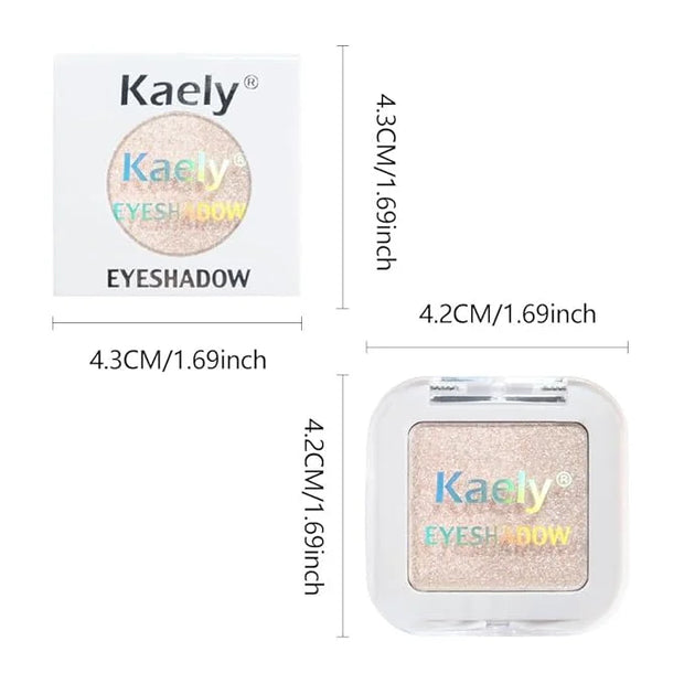 Kaely Pressed Single Eyeshadow Makeup, Sheer White Sparkle Highly Pigmented Monochrome Eye Shadow Palette, Waterproof Neut...