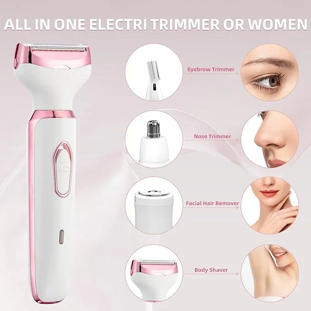 Electric Razors for Women, 4 in 1 Electric Women Shaver, Face Shavers Eyebrow Legs Armpit Bikini Area Pubic Underarms, Pai...