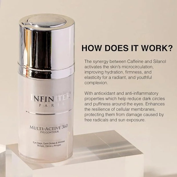 Infinitek Paris Multi-Active Collagen Eye Cream; Retinol Serum Contour - Anti Aging Eye Cream for Wrinkles, Under Eye Trea...
