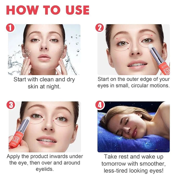 Retinol Eye Stick,Collagen Retinol Eye Cream for Dark Circles and Puffiness, Under Eye Cream Anti Aging, Eye Brightener St...