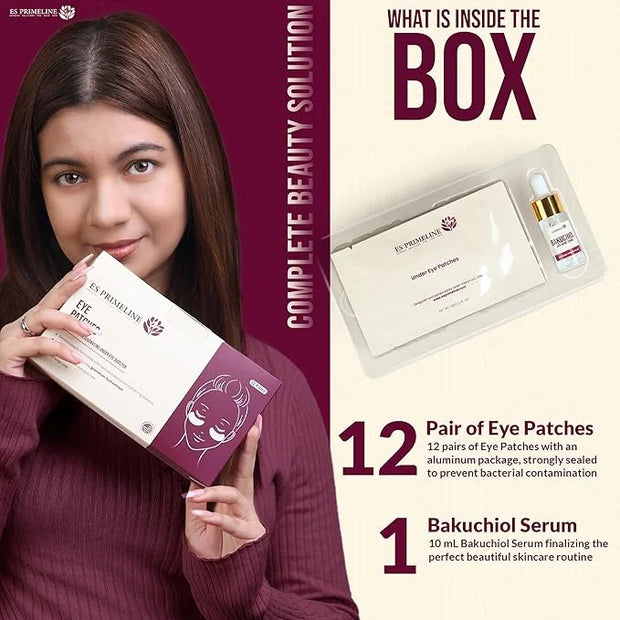 Under Eye Patches Booster Pomegranate &10ml Serum –12 Pairs for Puffy Eyes Dark Circles Eye Bags Anti-Wrinkle Collagen Ret...