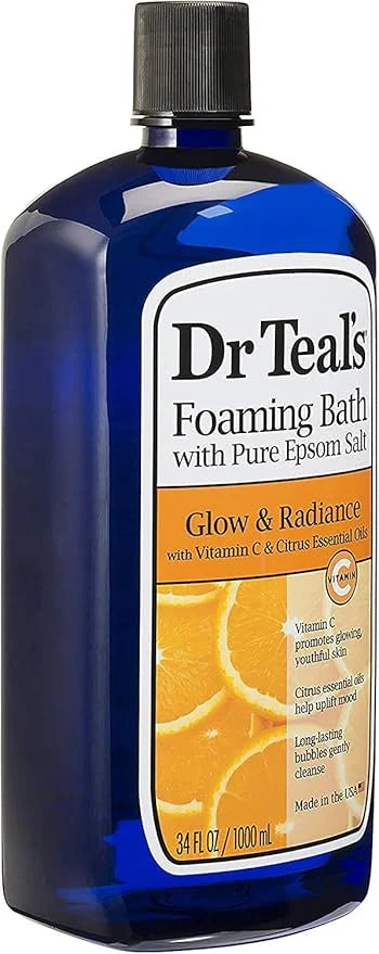 Dr. Teal's Foaming Bath Variety Gift Set (2 Pack, 34oz Ea.) - Soothe & Sleep Lavender, Glow & Radiance Vitamin C and Citru...