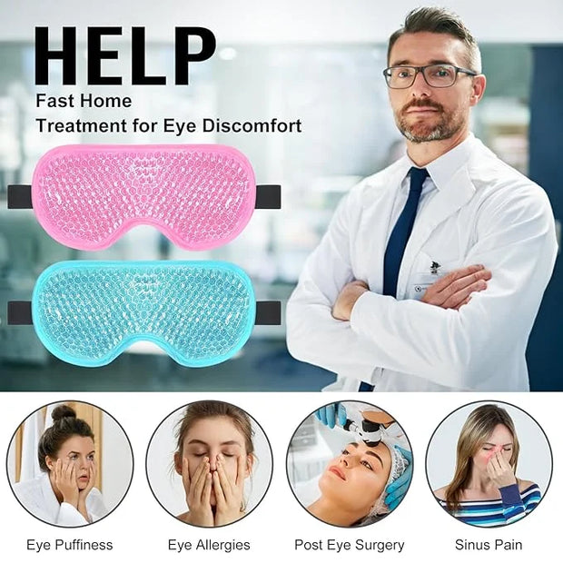 BeeVines Gel Eye Mask, 2 Pack Cooling Ice Masks for Puffy Eyes for Men & Women, Cold & Warm Compress for Post Surgery, Puf...